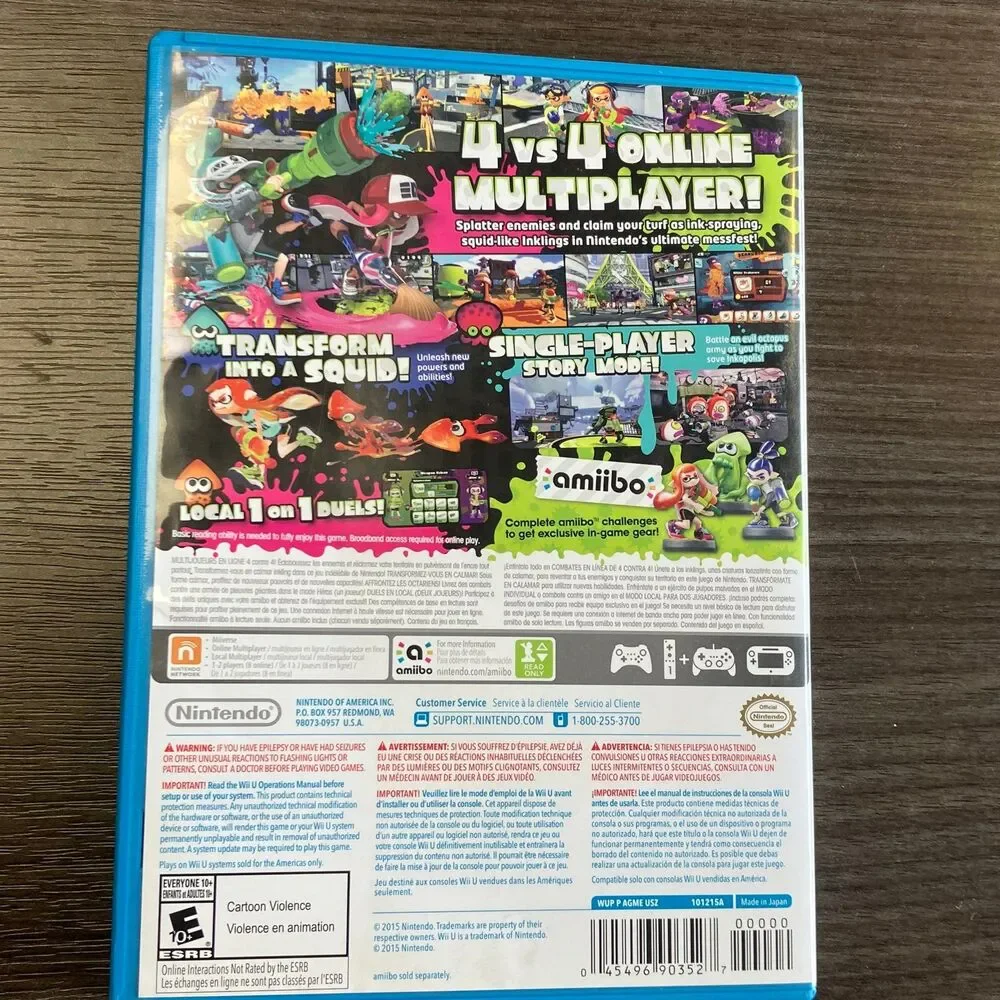 Splatoon (Nintendo Wii U, 2015) Complete Tested CIB